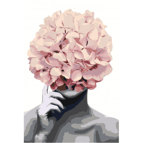 Розовая Цветочная голова 100х150 Раскраска картина по номерам на холсте