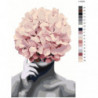 Розовая Цветочная голова 100х150 Раскраска картина по номерам на холсте