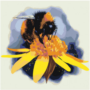 Пчела 100х100 Раскраска картина по номерам на холсте