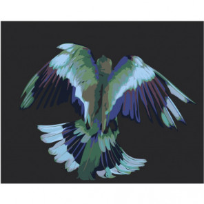 Сине-зелёная птица 80х100 Раскраска картина по номерам на холсте