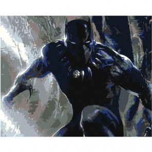 Чёрная Пантера 2 Раскраска картина по номерам на холсте