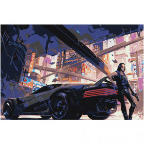 Cyberpunk Авто Раскраска картина по номерам на холсте