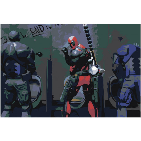 Deadpool Раскраска картина по номерам на холсте