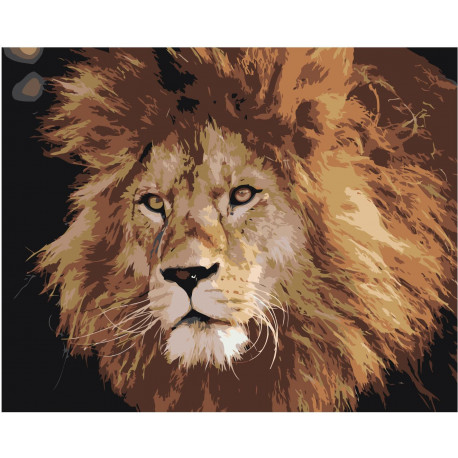 Брутальный лев 100х125 Раскраска картина по номерам на холсте