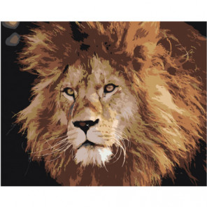 Брутальный лев Раскраска картина по номерам на холсте
