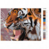 Тигриный оскал 80х100 Раскраска картина по номерам на холсте