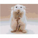 Мышонок саксофонист 100х125 Раскраска картина по номерам на холсте
