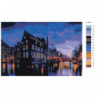 Вечерний Амстердам 80х120 Раскраска картина по номерам на холсте