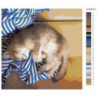 Кот спит на тельняшке Раскраска картина по номерам на холсте