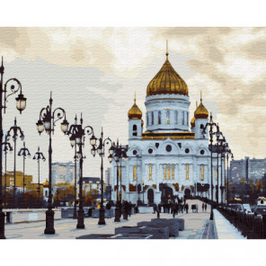 Храм. Москва Раскраска картина по номерам на холсте