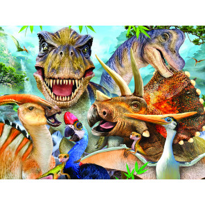 Внешний вид коробки Динозавры селфи Super 3D пазлы с эффектом трехмерного объемного изображения 13604
