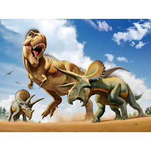 Внешний вид коробки Тираннозавр против трицератопса Super 3D пазлы с эффектом трехмерного объемного изображения 10329