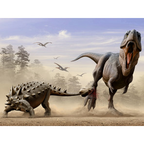 Внешний вид коробки Дасплетозавр против эвоплоцефала Super 3D пазлы с эффектом трехмерного объемного изображения 10331