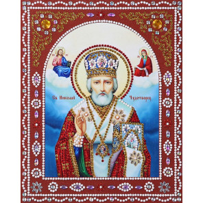 Состав набора Святой Николай Чудотворец Алмазная картина фигурными стразами IF005