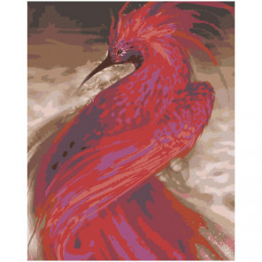 Красная птица Раскраска картина по номерам на холсте