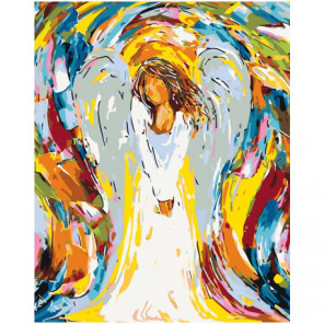 Радужный ангел девушка Раскраска картина по номерам на холсте