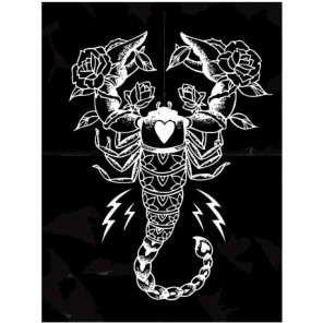 Знак зодиака скорпион на черном фоне Раскраска картина по номерам на холсте
