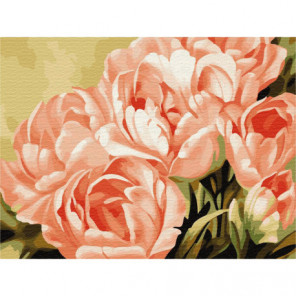 Розовые цветы Раскраска картина по номерам на холсте