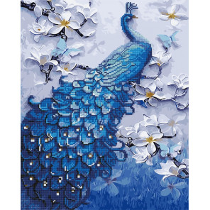  Синий павлин Алмазная картина-раскраска по номерам на подрамнике GZS1060