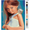 Девочка с котенком Раскраска картина по номерам на холсте