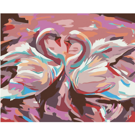 Два лебедя 80х100 Раскраска картина по номерам на холсте
