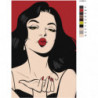 Поцелуй девушки поп-арт 100х150 Раскраска картина по номерам на холсте