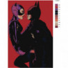Бэтмен и женщина кошка любовь 80х120 Раскраска картина по номерам на холсте