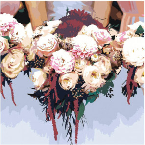Цветочный букет невесты Раскраска картина по номерам на холсте