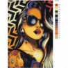 Девушка в черных очках с кольцом 100х150 Раскраска картина по номерам на холсте