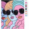 Девушки в очках поп-арт 100х125 Раскраска картина по номерам на холсте