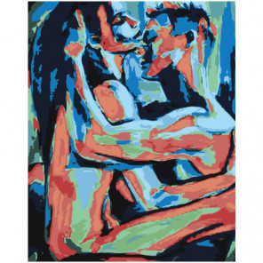 Мужчина и женщина абстракция 100х125 Раскраска картина по номерам на холсте