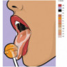 Девушка с конфетой 100х125 Раскраска картина по номерам на холсте