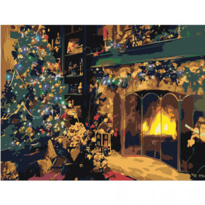 Рождество у камина 60х80 Раскраска картина по номерам на холсте