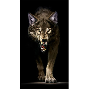 Раскладка - макет Преследующий волк Алмазная вышивка мозаика Гранни AG2410