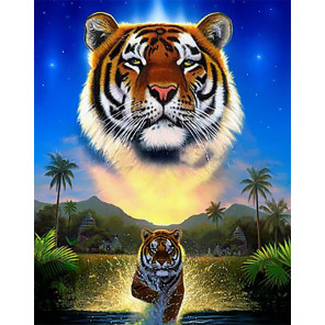 Раскладка - макет Тигр озера Алмазная вышивка мозаика Гранни AG2411