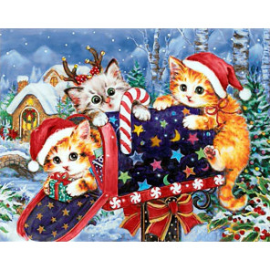 Раскладка - макет Рождественская почта Алмазная вышивка мозаика Гранни AG2423