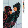 Бэтмен и женщина-кошка, влечение Раскраска картина по номерам на холсте