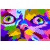 Радужный задумчивый кот Раскраска картина по номерам на холсте