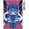 Японская маска демона 100х150 Раскраска картина по номерам на холсте