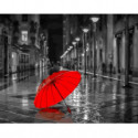 Красный зонт Раскраска картина по номерам на холсте