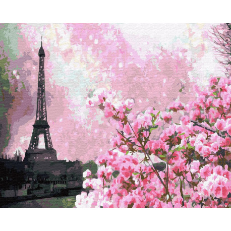 Париж в розовом Раскраска картина по номерам на холсте