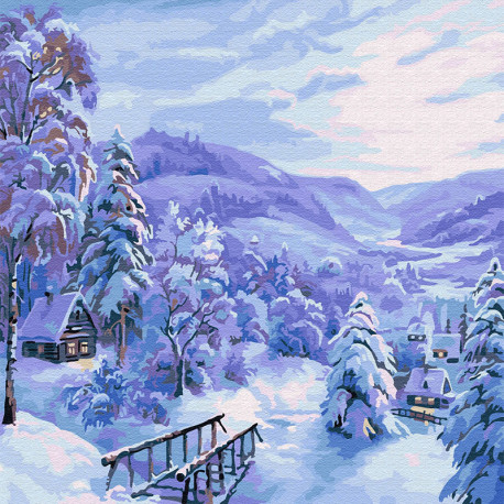  Снежная сказка Раскраска картина по номерам на холсте KH0438