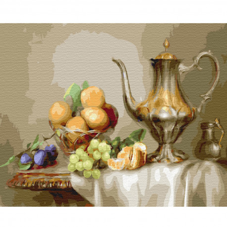  Бузин Натюрморт с фруктами Раскраска картина по номерам на холсте KH0410