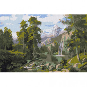 Лес и горы Раскраска картина по номерам на холсте