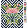 Фламинго и тропические листья Раскраска картина по номерам на холсте