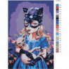 Девочка кошка Раскраска картина по номерам на холсте