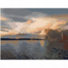 Закат на озере 60х80 Раскраска картина по номерам на холсте