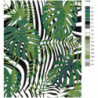 Тропические листья и полосы 80х100 Раскраска картина по номерам на холсте