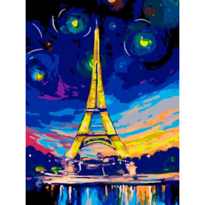  Ночь в Париже Раскраска картина по номерам на холсте EX5217