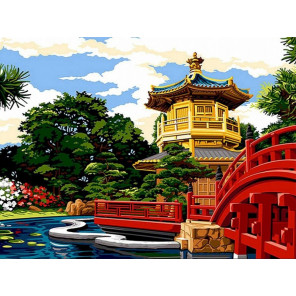  Японский мостик Раскраска картина по номерам на холсте EX6074